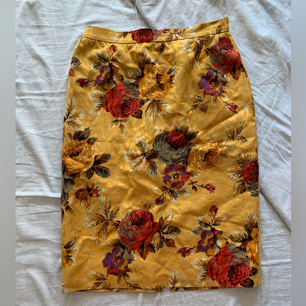 Ungaro Vintage Embroidered Floral Pencil Skirt